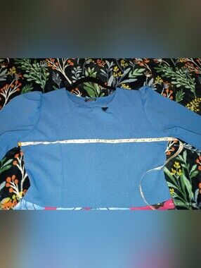 Blue Crewneck Dress Top - Classic Solid Blue